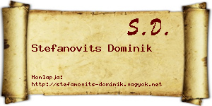 Stefanovits Dominik névjegykártya